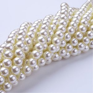 PERLA DE VIDRIO BLANCO CREMA